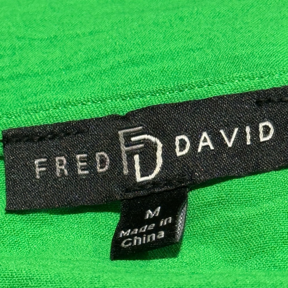 Fred David Green Wrap Blouse With Button Detail S… - image 3